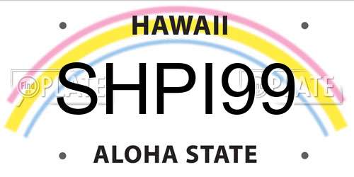 SHPI99 Hawaii License Plate