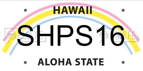 SHPS16 Hawaii License Plate
