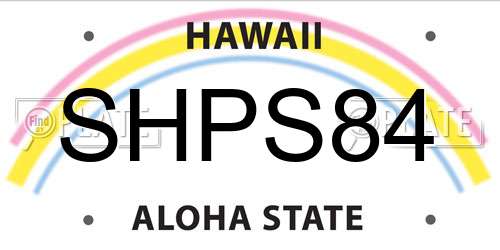 SHPS84 Hawaii License Plate