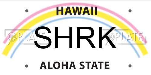 SHRK Hawaii License Plate