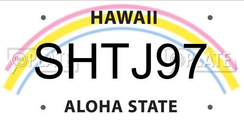SHTJ97 Hawaii License Plate