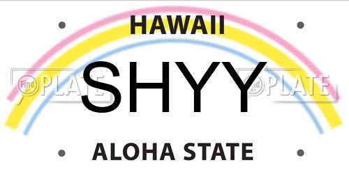 SHYY Hawaii License Plate