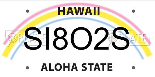 SI8O2S Hawaii License Plate