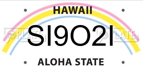 SI9O2I Hawaii License Plate