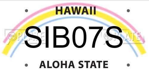 SIB07S Hawaii License Plate
