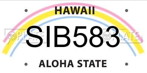 SIB583 Hawaii License Plate