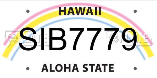 SIB7779 Hawaii License Plate
