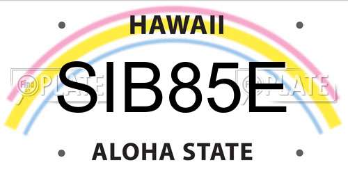 SIB85E Hawaii License Plate