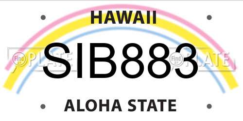 SIB883 Hawaii License Plate