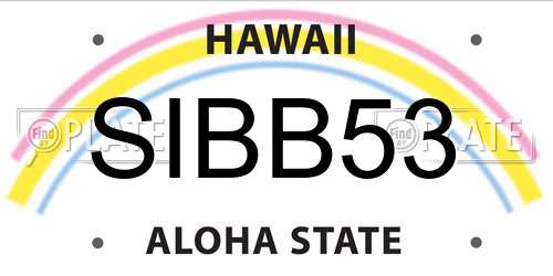 SIBB53 Hawaii License Plate