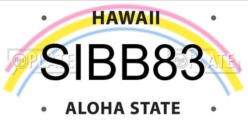 SIBB83 Hawaii License Plate
