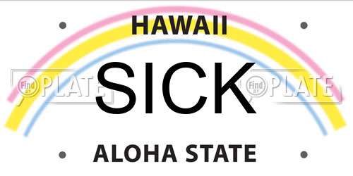 SICK Hawaii License Plate