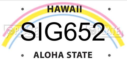 SIG652 Hawaii License Plate