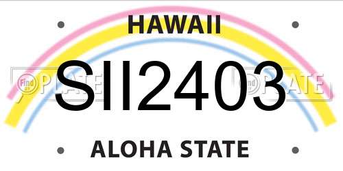 SII2403 Hawaii License Plate