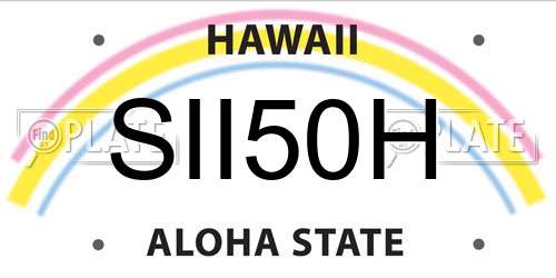 SII50H Hawaii License Plate