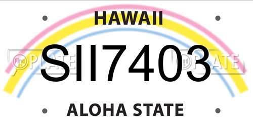 SII7403 Hawaii License Plate