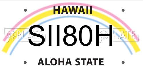 SII80H Hawaii License Plate