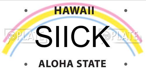 SIICK Hawaii License Plate