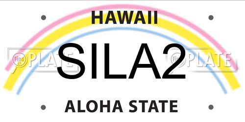 SILA2 Hawaii License Plate