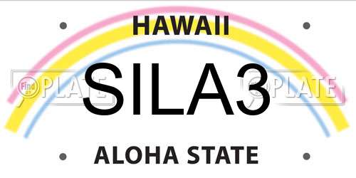 SILA3 Hawaii License Plate