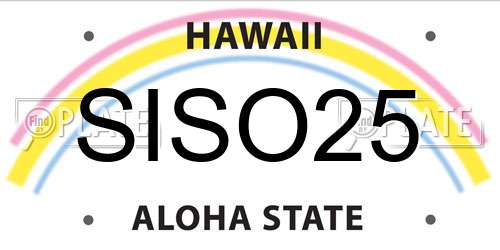 SISO25 Hawaii License Plate