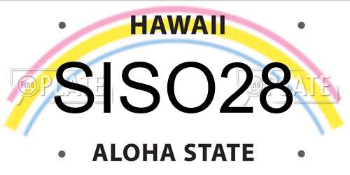 SISO28 Hawaii License Plate