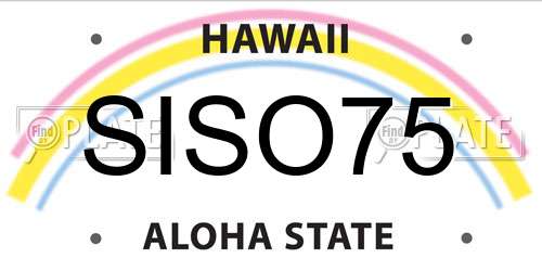 SISO75 Hawaii License Plate