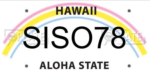 SISO78 Hawaii License Plate