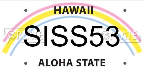 SISS53 Hawaii License Plate