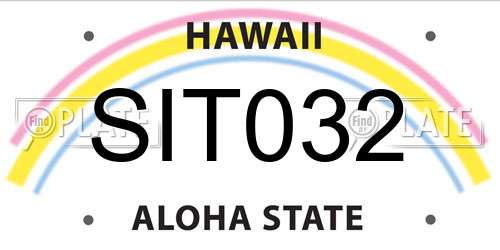 SIT032 Hawaii License Plate