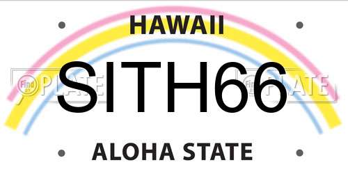 SITH66 Hawaii License Plate