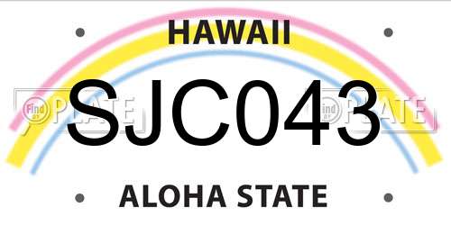 SJC043 Hawaii License Plate