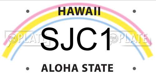 SJC1 Hawaii License Plate