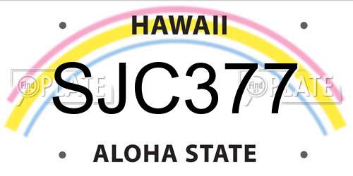 SJC377 Hawaii License Plate