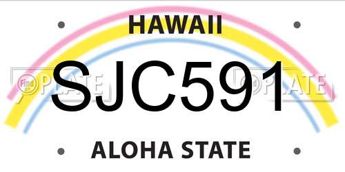SJC591 Hawaii License Plate