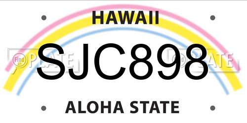 SJC898 Hawaii License Plate