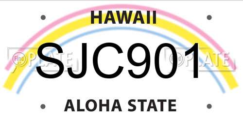 SJC901 Hawaii License Plate