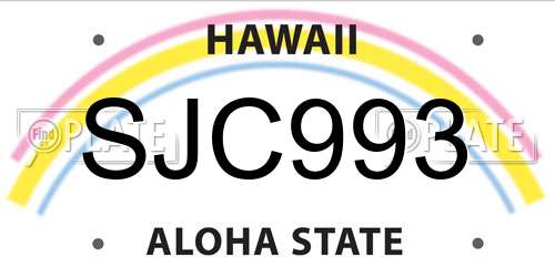 SJC993 Hawaii License Plate
