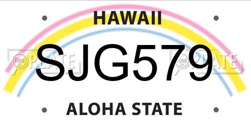 SJG579 Hawaii License Plate