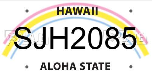 SJH2085 Hawaii License Plate