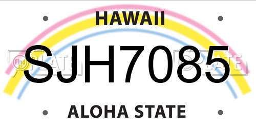 SJH7085 Hawaii License Plate