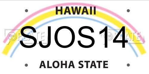 SJOS14 Hawaii License Plate