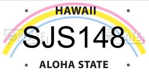 SJS148 Hawaii License Plate