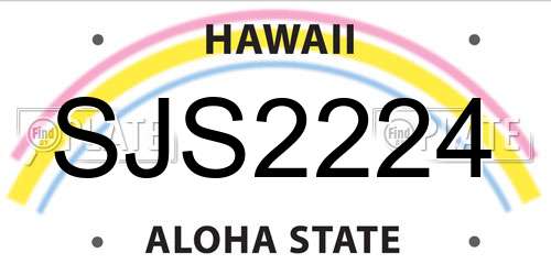 SJS2224 Hawaii License Plate