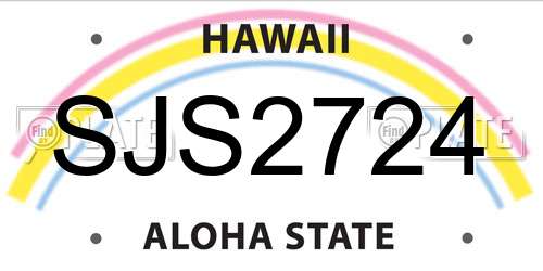 SJS2724 Hawaii License Plate