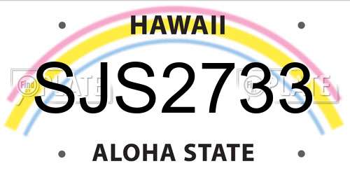 SJS2733 Hawaii License Plate