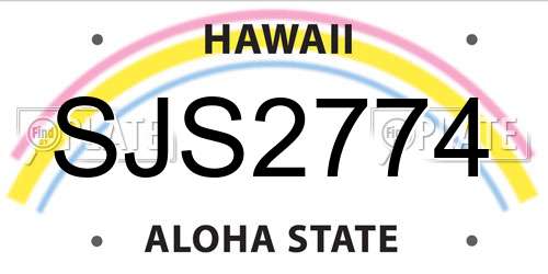 SJS2774 Hawaii License Plate