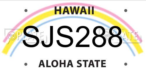 SJS288 Hawaii License Plate