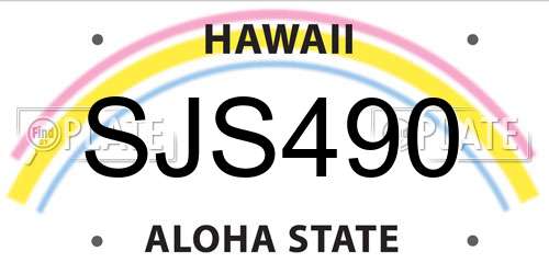 SJS490 Hawaii License Plate