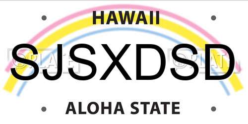 SJSXDSD Hawaii License Plate
